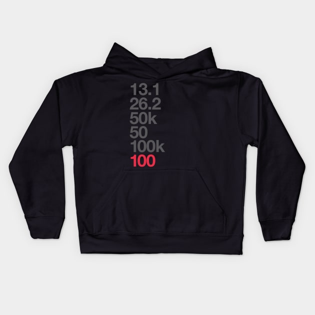 100 Miler Ultra Running Kids Hoodie by PodDesignShop